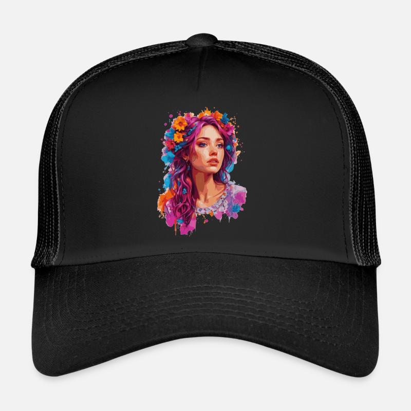Fille aux fleurs 🌸 Casquette trucker 