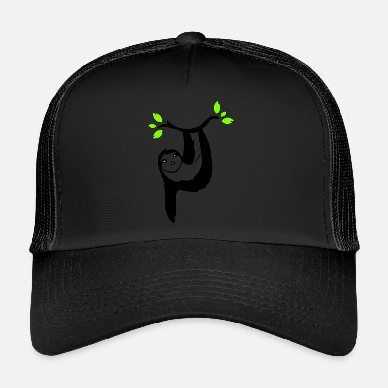 faultier 02 - Trucker Cap - Schwarz/Schwarz
