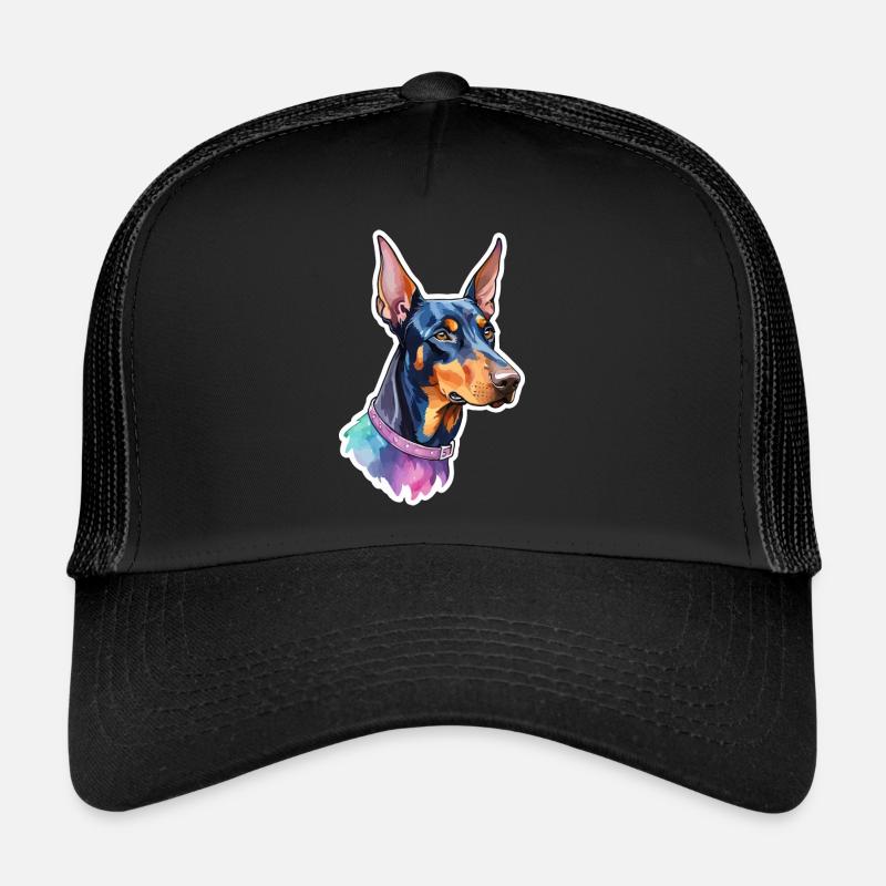 Dobermann Wasserfarben Trucker Cap