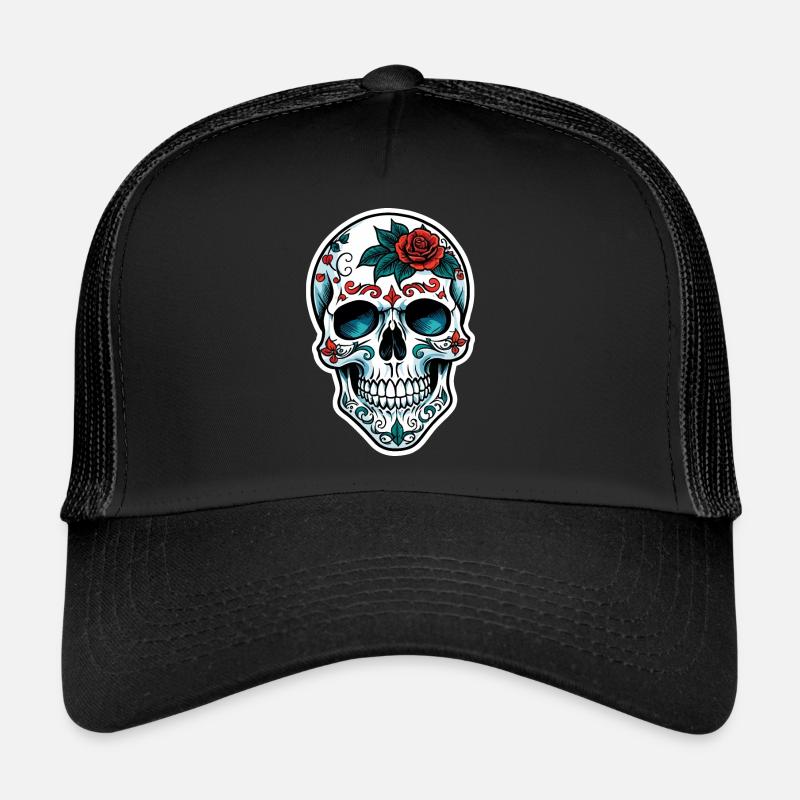 Crâne Néo Traditionnel Casquette trucker 