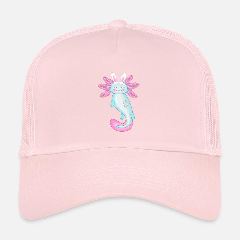 Easter axolotl with bunny ears Trucker Cap