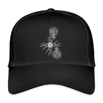 electrician electrical electronics occupation voltage CPU - Trucker Cap - black/black - Front