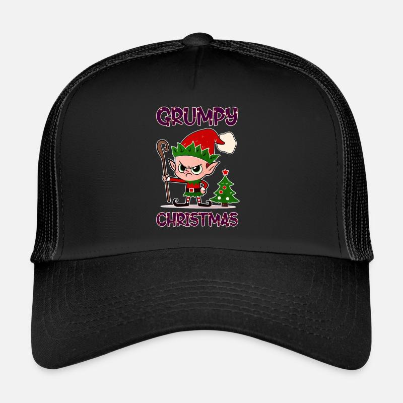 Grumpy Christmas Elf - Trucker Cap - black/black