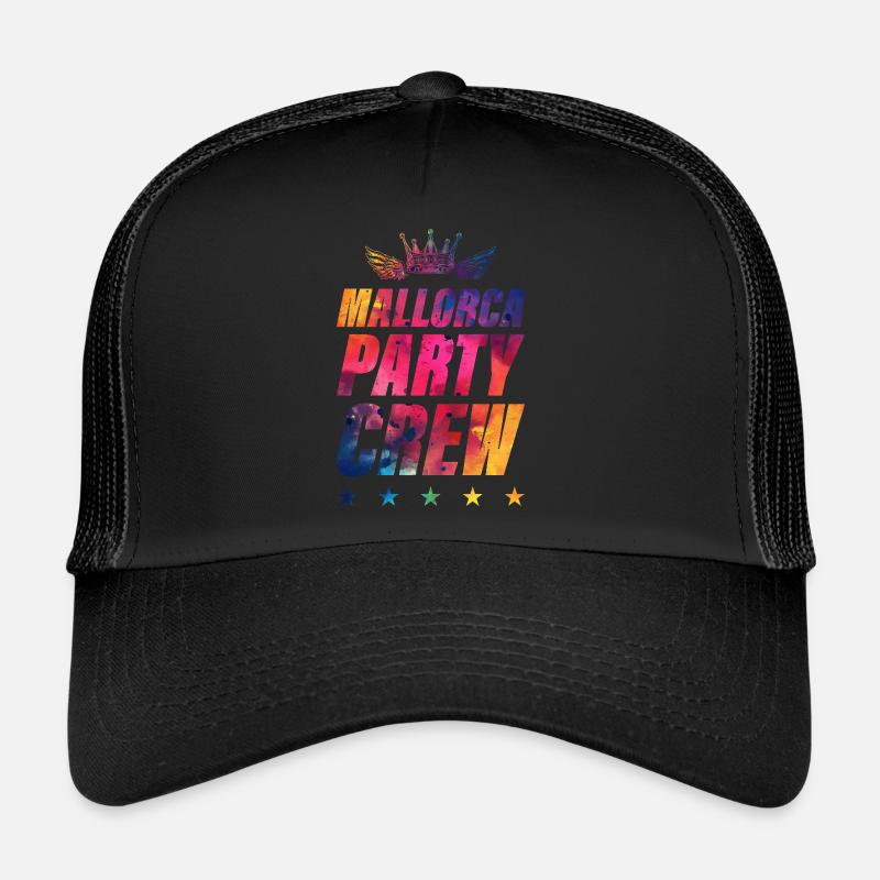Mallorca Party Crew - Trucker Cap - Schwarz/Schwarz