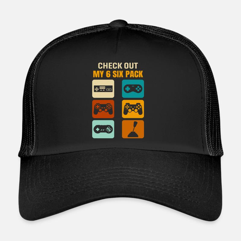 Gamer Gaming Check Out My 6 Six Pack Trucker Cap