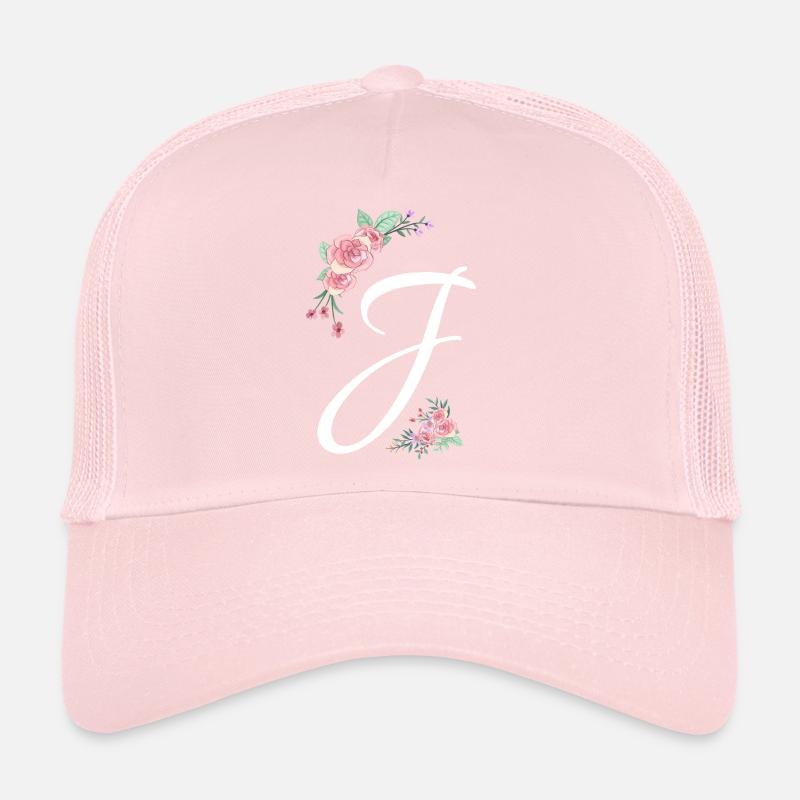 Lettre j fleurs Casquette trucker 