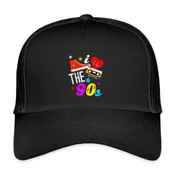i love the 90s - Trucker Cap - Schwarz/Schwarz - Vorne
