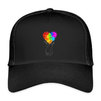 Valentine's day LBGT Happy & Pride - Trucker Cap - black/black - Front