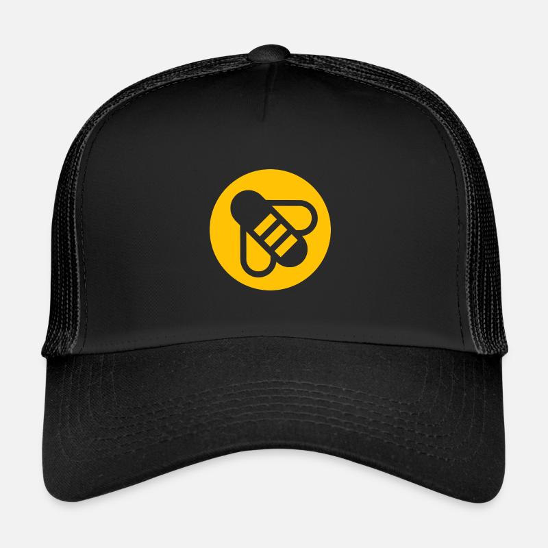 Biene, Honigbiene - Trucker Cap - Schwarz/Schwarz