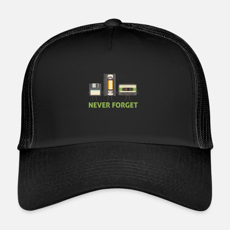 Never Forget Floppy Disk Video Tape Cassette Trucker Cap