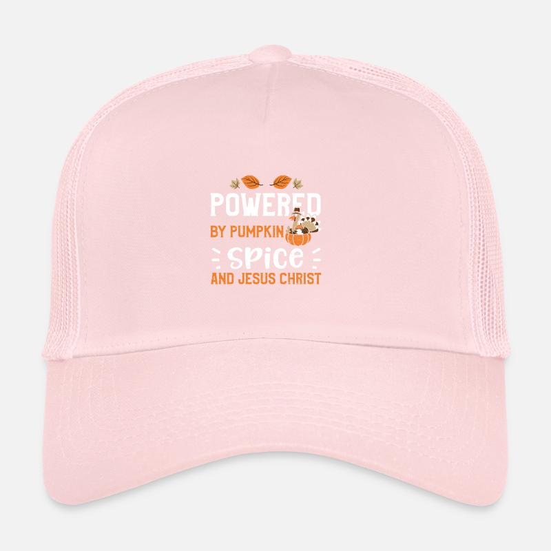 Powered By Pumpkin Spice And Jes... Trucker Cap