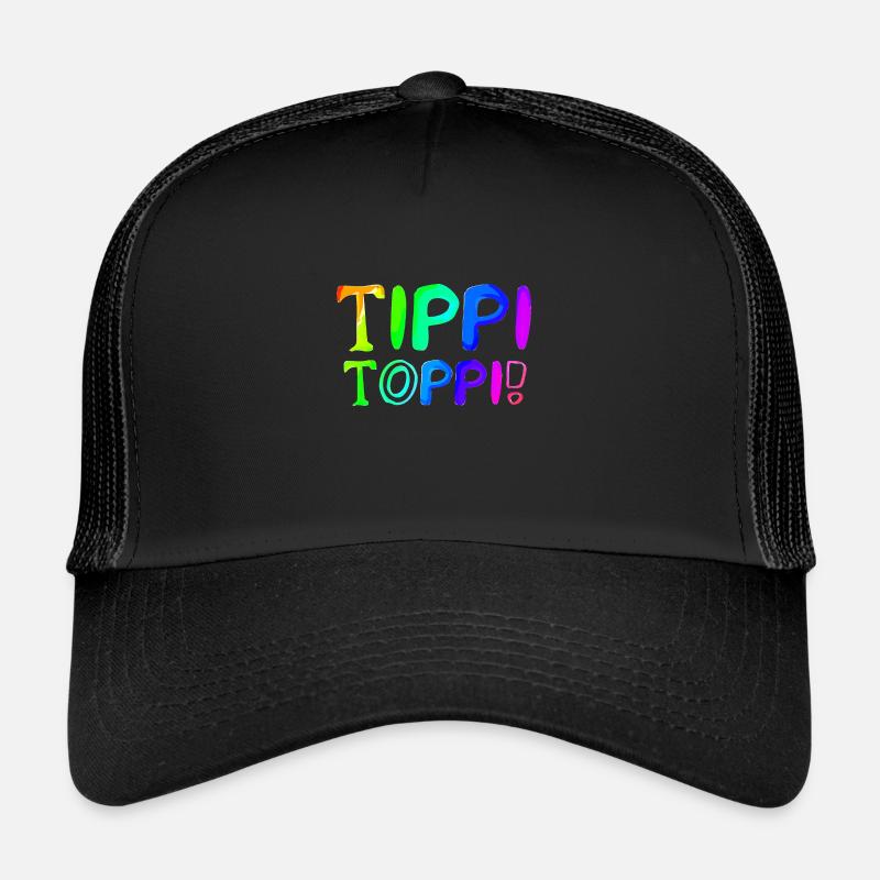 Tippi Toppi | Perfekt | vorbildlich | Lustig - Trucker Cap - Schwarz/Schwarz