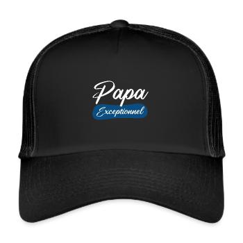 papa exceptionnel cadeau fête des pères - Casquette trucker  - noir/noir - Devant