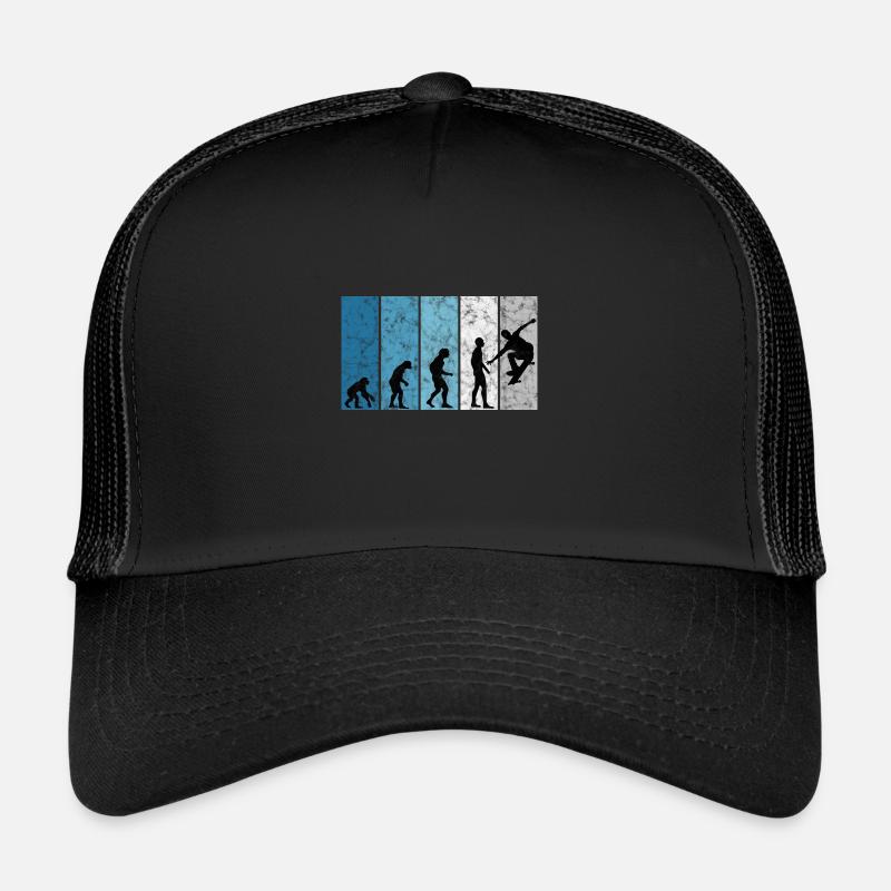 Skateboarder Skateboard Skater Skate Evolution Trucker Cap