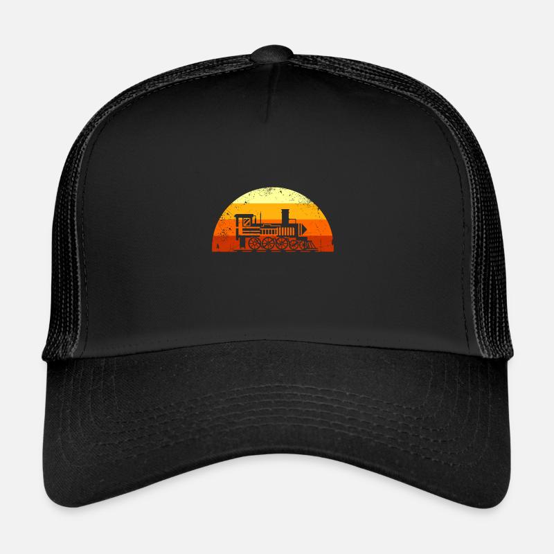 Eisenbahn Modellbahn Lokführer Eisenbahner - Trucker Cap - Schwarz/Schwarz