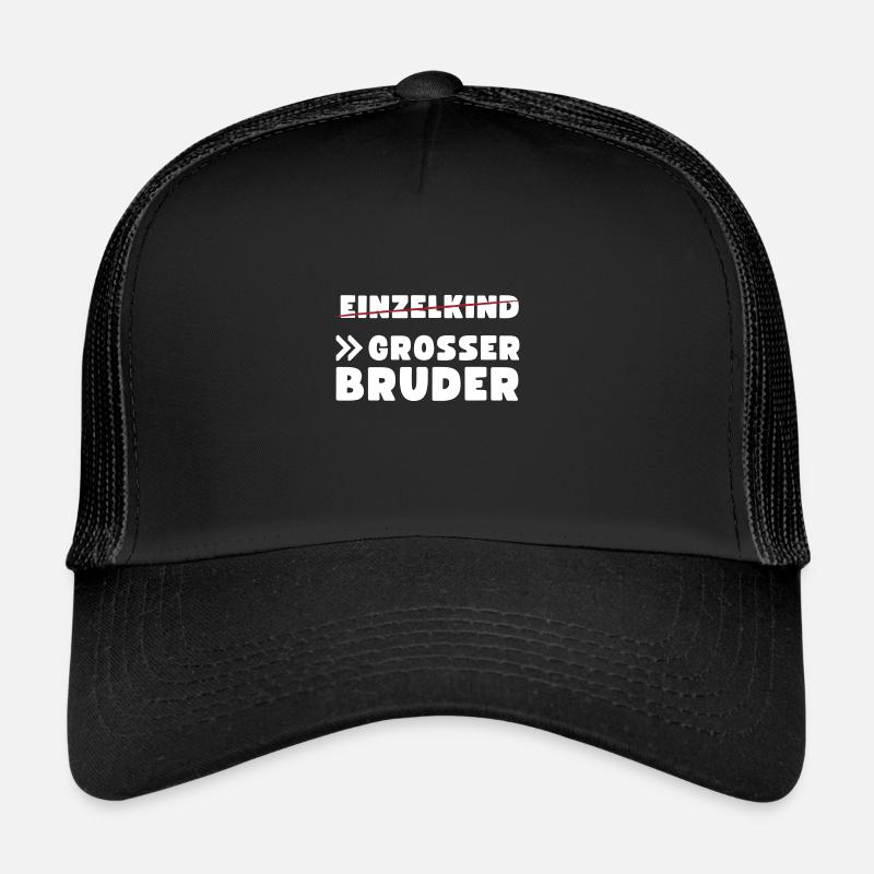 Einzelkind Großer Bruder - Trucker Cap - Schwarz/Schwarz