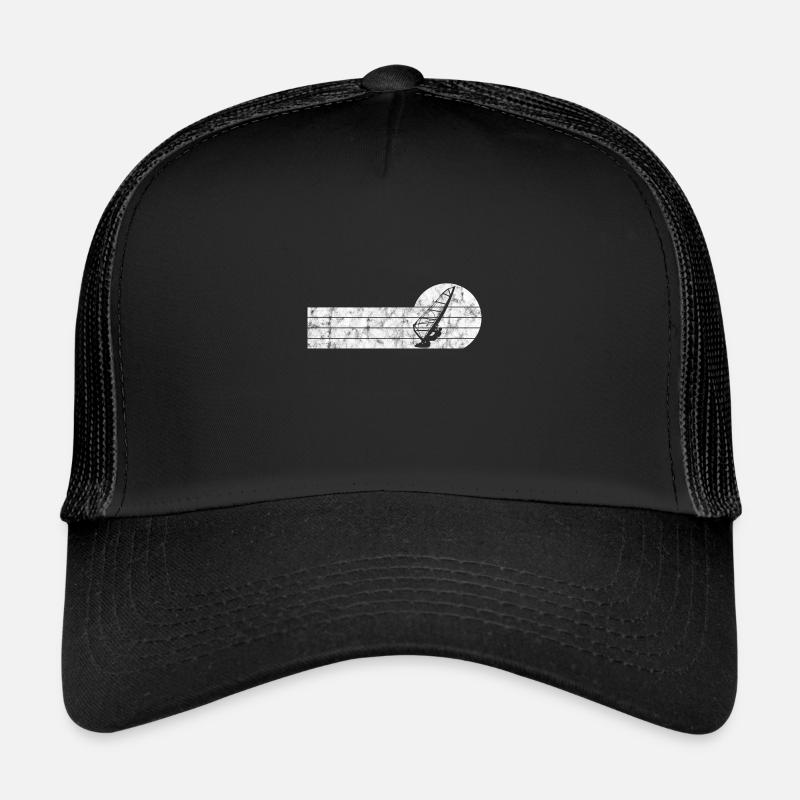 Windsurfing Retro Windsurfing Windsurfers Surfing - Trucker Cap - black/black