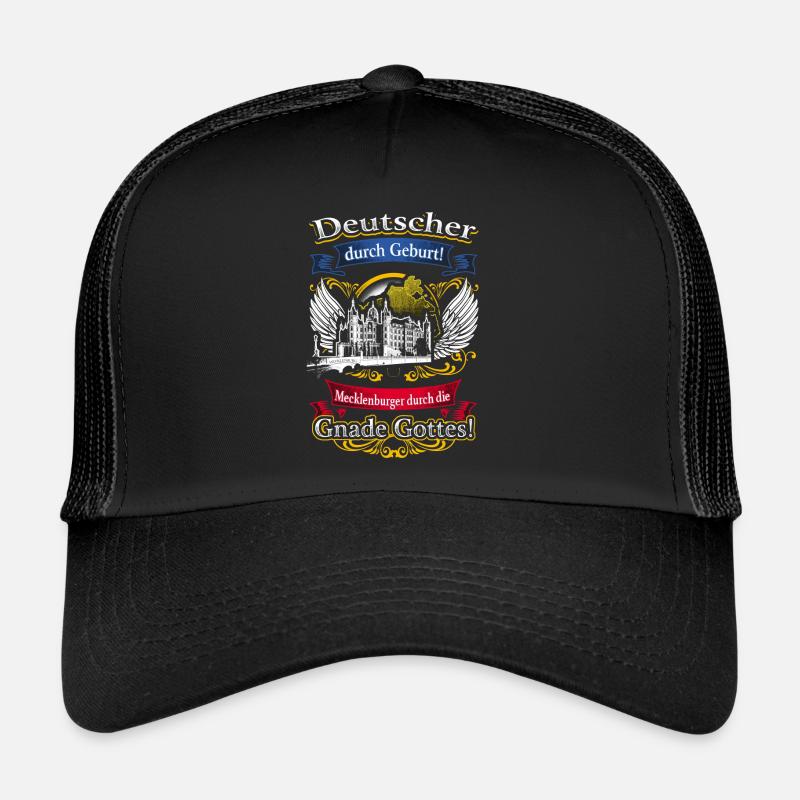 Stolzer Mecklenburger – Heimatliebe und Tradition - Trucker Cap - Schwarz/Schwarz