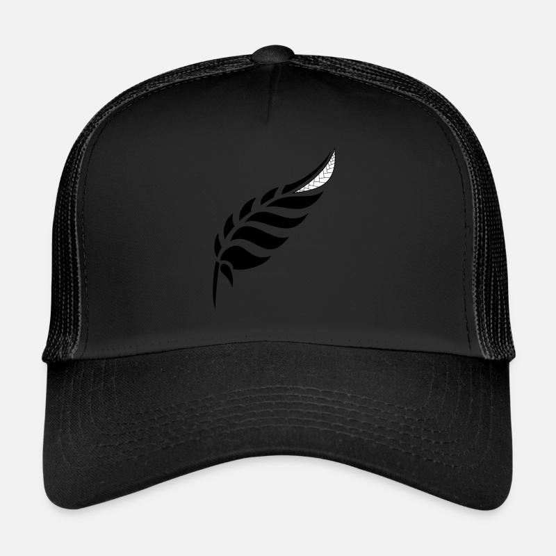 black feather - Trucker Cap - black/black
