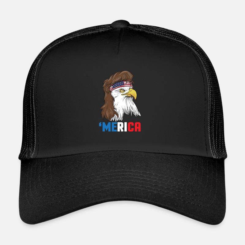 Patriotic Mullet Eagle Independence Day July 4th Trucker Cap