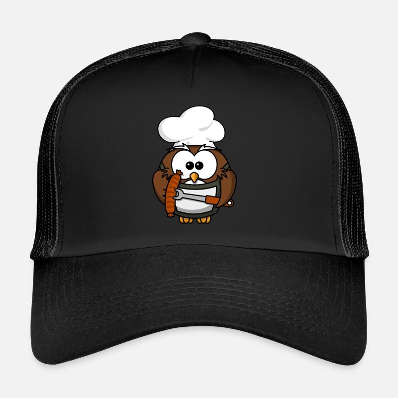 Eule Grill Wurst Kochhut Geschenk Idee Grillen Trucker Cap