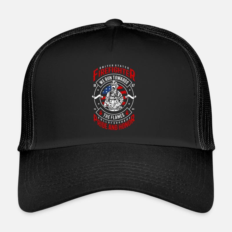 Firefighter - Trucker Cap - Schwarz/Schwarz
