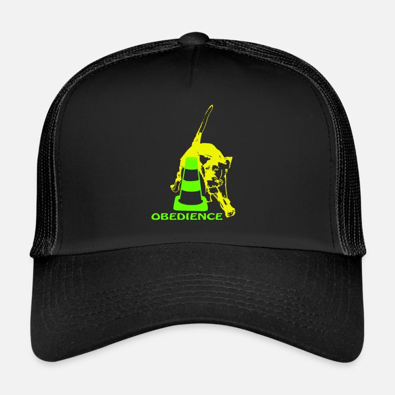 Obedience German Wirehaired Circling Pylon Neon - Trucker Cap - black/black