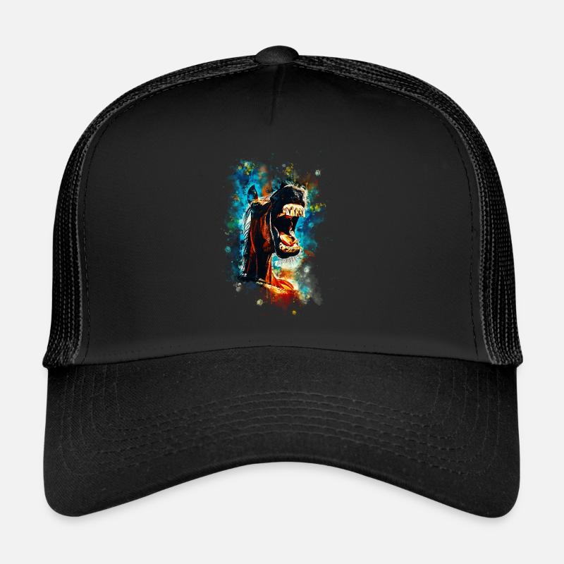 Cheval hilarant grande bouche eau éclaboussures Casquette trucker 