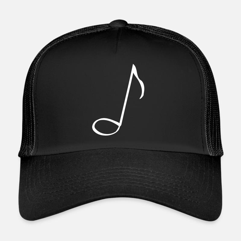 Eighth note Musical gift idea - Trucker Cap - black/black