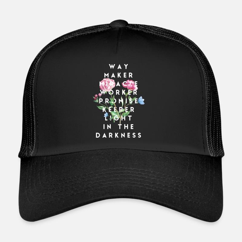 Waymaker Miracle Worker Promise Keeper Christian - Trucker Cap - Schwarz/Schwarz