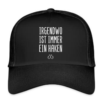 Streetfishing lustiger Fischer Spruch Fischen - Trucker Cap - Schwarz/Schwarz - Vorne