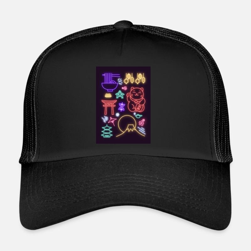 Néons colorés Japon Casquette trucker 