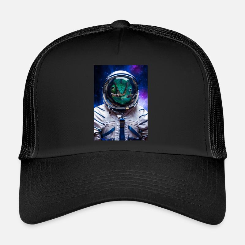 Panther Chamäleon Spaceman Astronaut - Trucker Cap - Schwarz/Schwarz