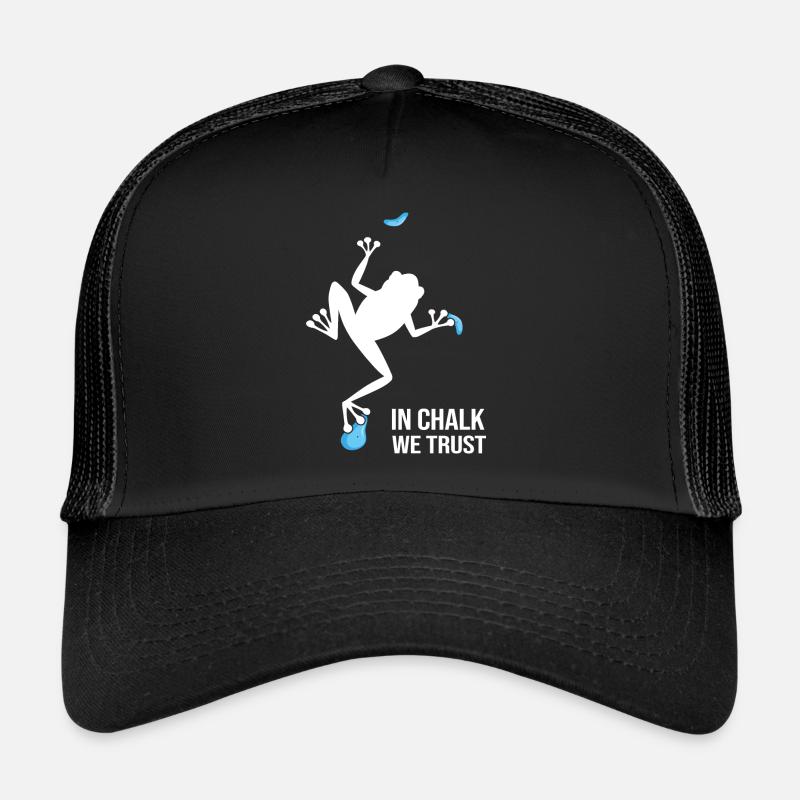 bouldern boulderfelsen boulder IN CHALK WE TRUST - Trucker Cap - Schwarz/Schwarz