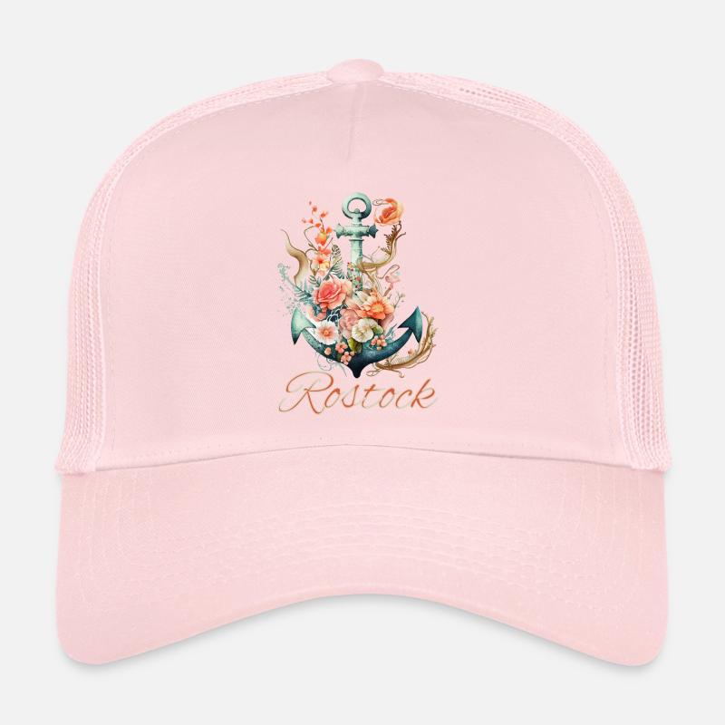 Ancre Rostock avec fleurs Casquette trucker 