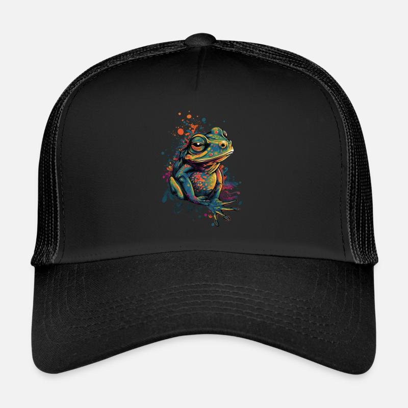 Trippy Frog - Psychedelic Motif Trucker Cap