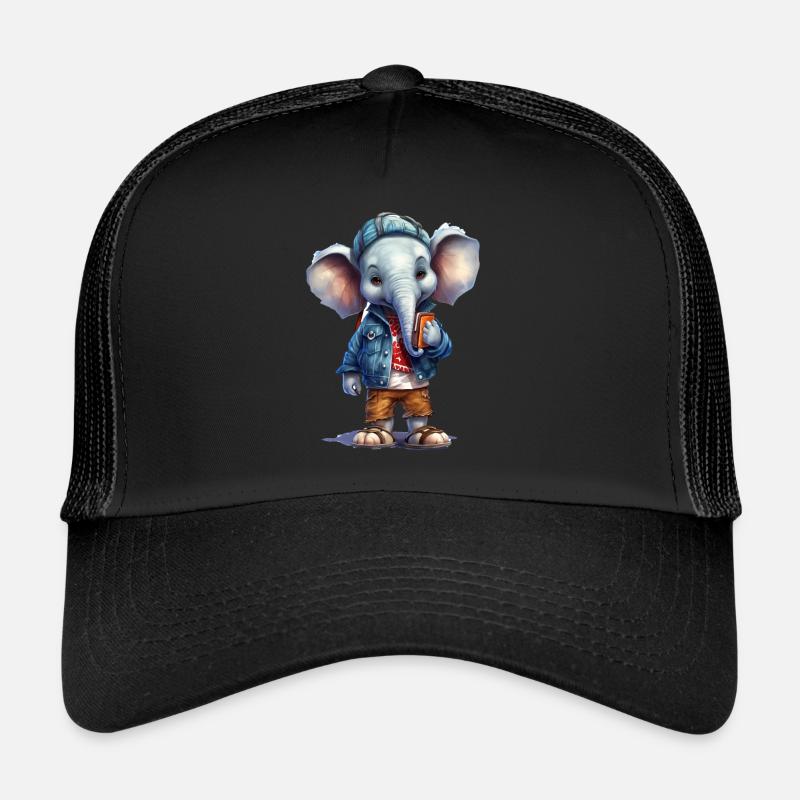 Cute Elephant Cartoon Trucker Cap