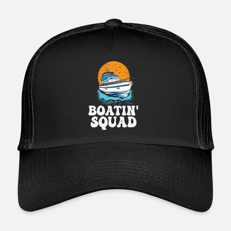 Motorboating Crew Pontoon Boatin Squad Lake Life Trucker Cap