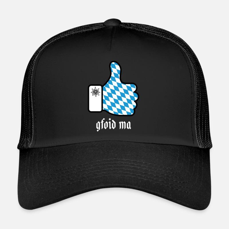 Bayrischer Spruch - Trucker Cap - Schwarz/Schwarz