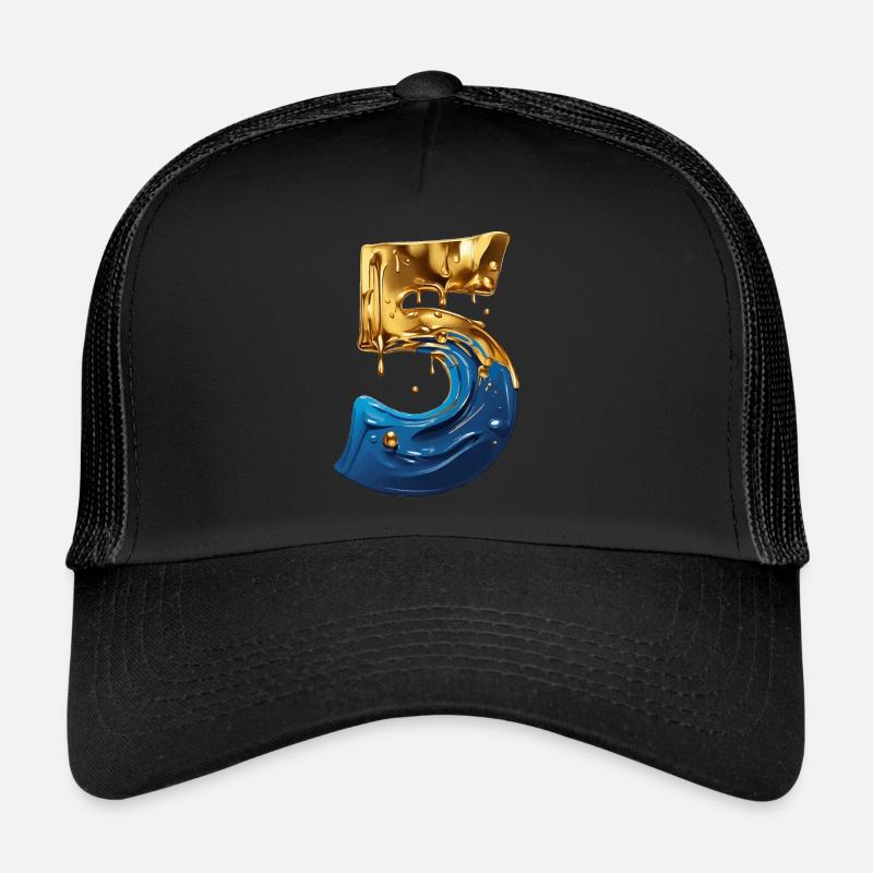 NO. 5 NUMBER 5 COOL 5TH BIRTHDAY Trucker Cap