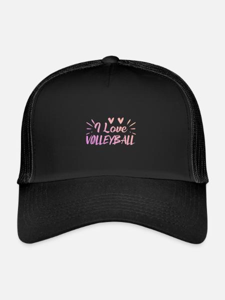 J’adore le volleyball - Casquette trucker  - noir/noir - Devant