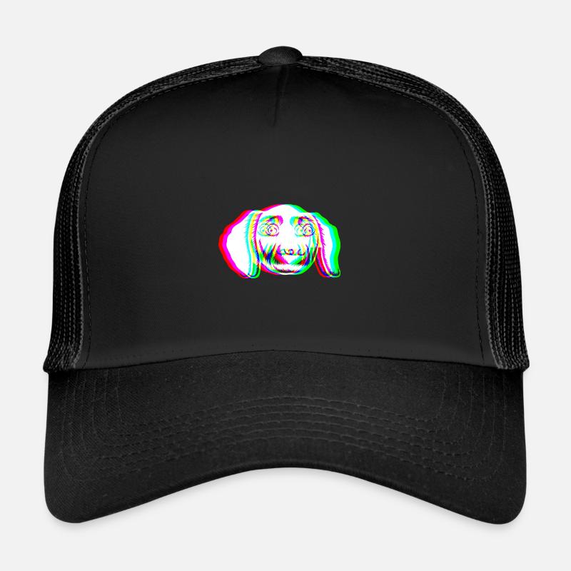 EDM - Dog - Glitch Rave Style - Trucker Cap - black/black