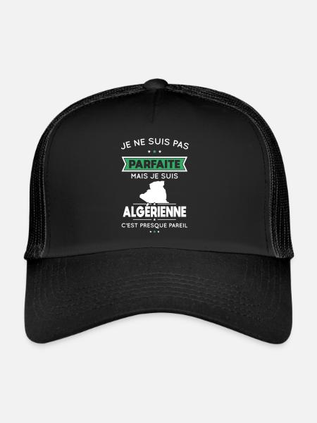 Je ne suis pas parfaite mais je suis Algérienne - Casquette trucker  - noir/noir - Devant