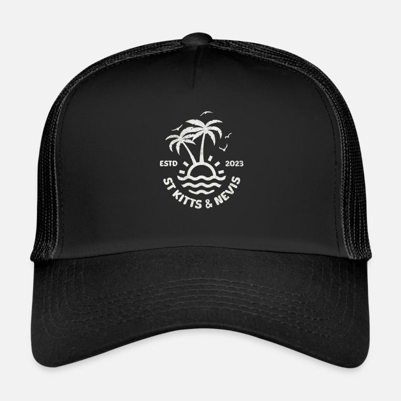 St Kitts et Nevis - Casquette trucker  - noir/noir
