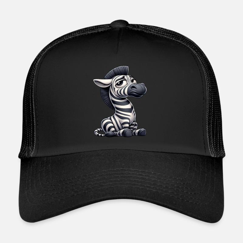 Lustiges Zebra Comic Stier Skeptischer Blick Trucker Cap