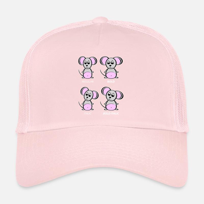 Graphic Designer Mouse - Explication de la typographie Casquette trucker 