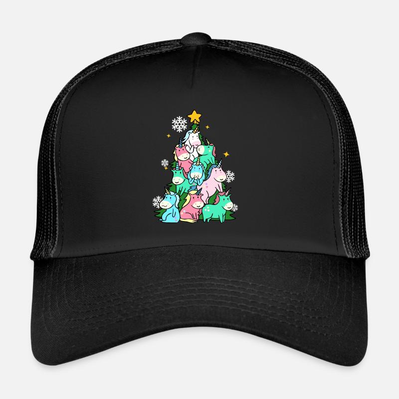Einhorn-Tanne - Trucker Cap - Schwarz/Schwarz