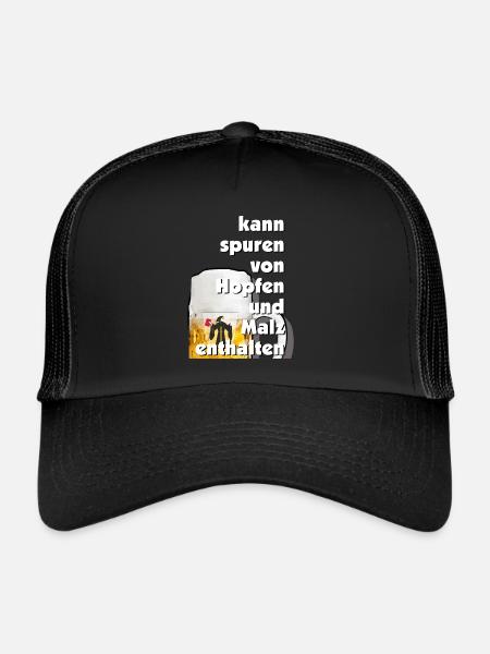 Kann Spuren von Hopfen und Malz enthalten - Trucker Cap - Schwarz/Schwarz - Vorne