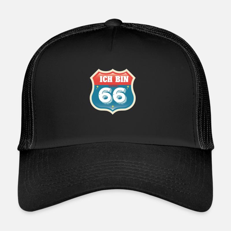ICH BIN ORIGINAL 66 / ROUTE - Trucker Cap - Schwarz/Schwarz