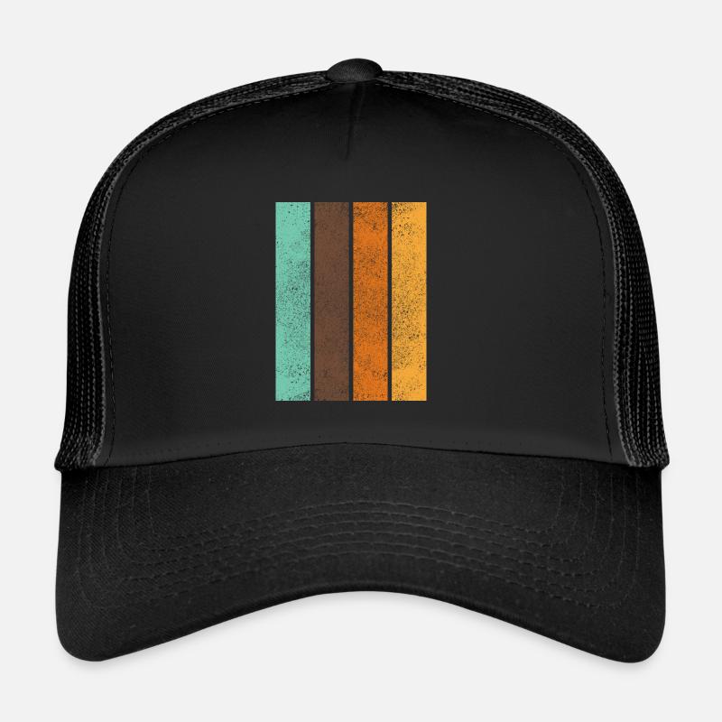 Retro rainbow stripe motif background Trucker Cap